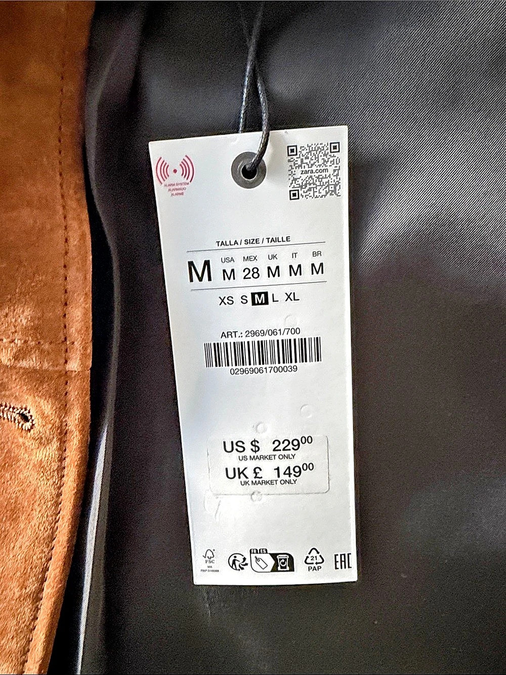 Women’s Zara Suede Leather Collection Leather Jacket in Brown Medium NWT - Picture 5 of 7
